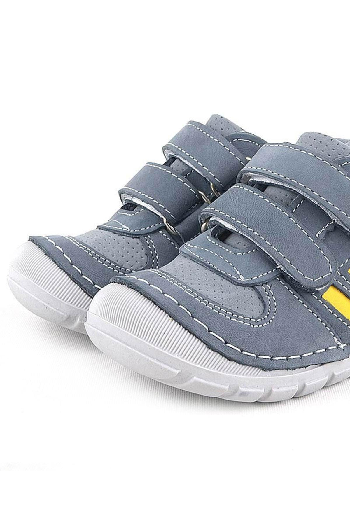 Rakerplus Grizzy Hakiki Deri Gri İlk Adım Unisex Bebek Ayakkabısı