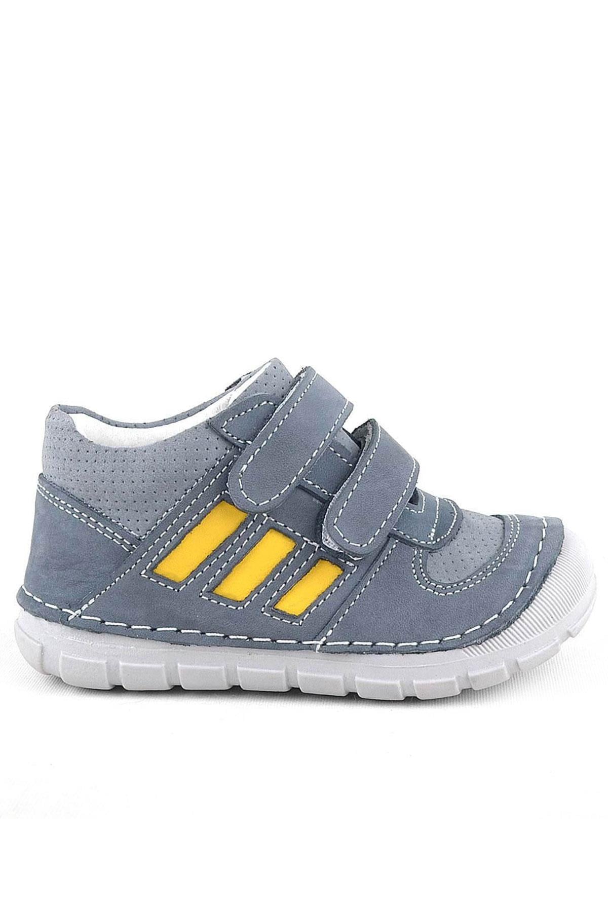 Rakerplus Grizzy Hakiki Deri Gri İlk Adım Unisex Bebek Ayakkabısı