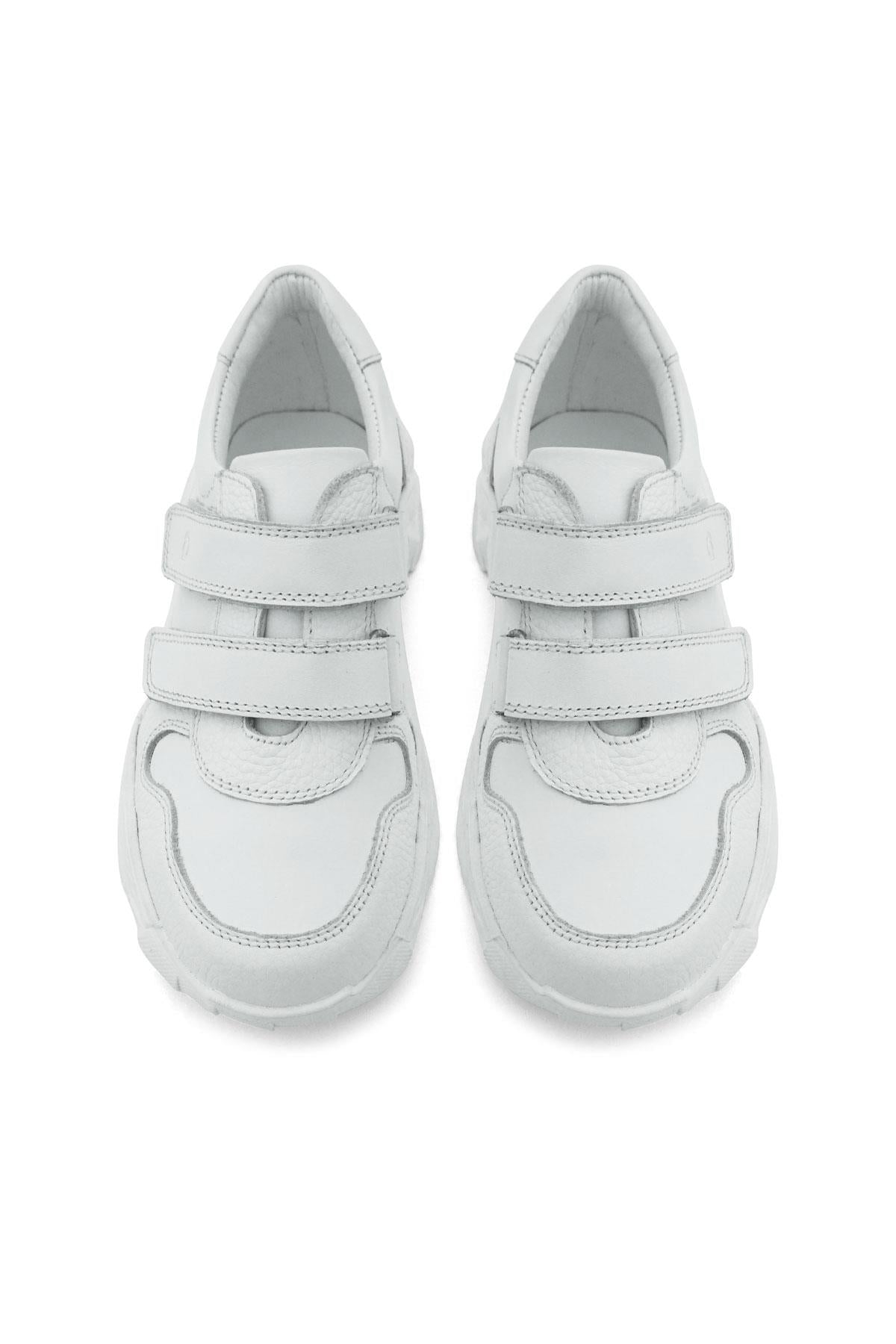 Rakerplus Hakiki Deri Beyaz Yüksek Tabanlı Kız Çocuk Sneakers Ayakkabı