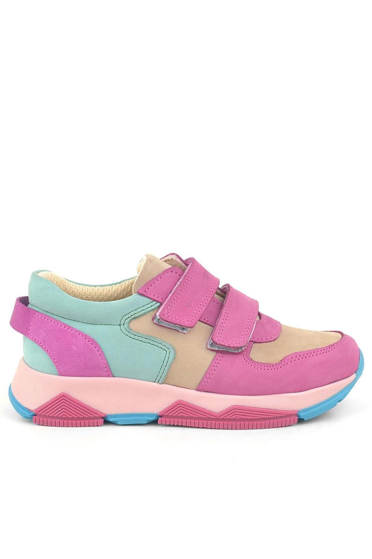 Rakerplus Hakiki Deri Fuşya Pembe Çocuk Sneakers Spor Ayakkabı