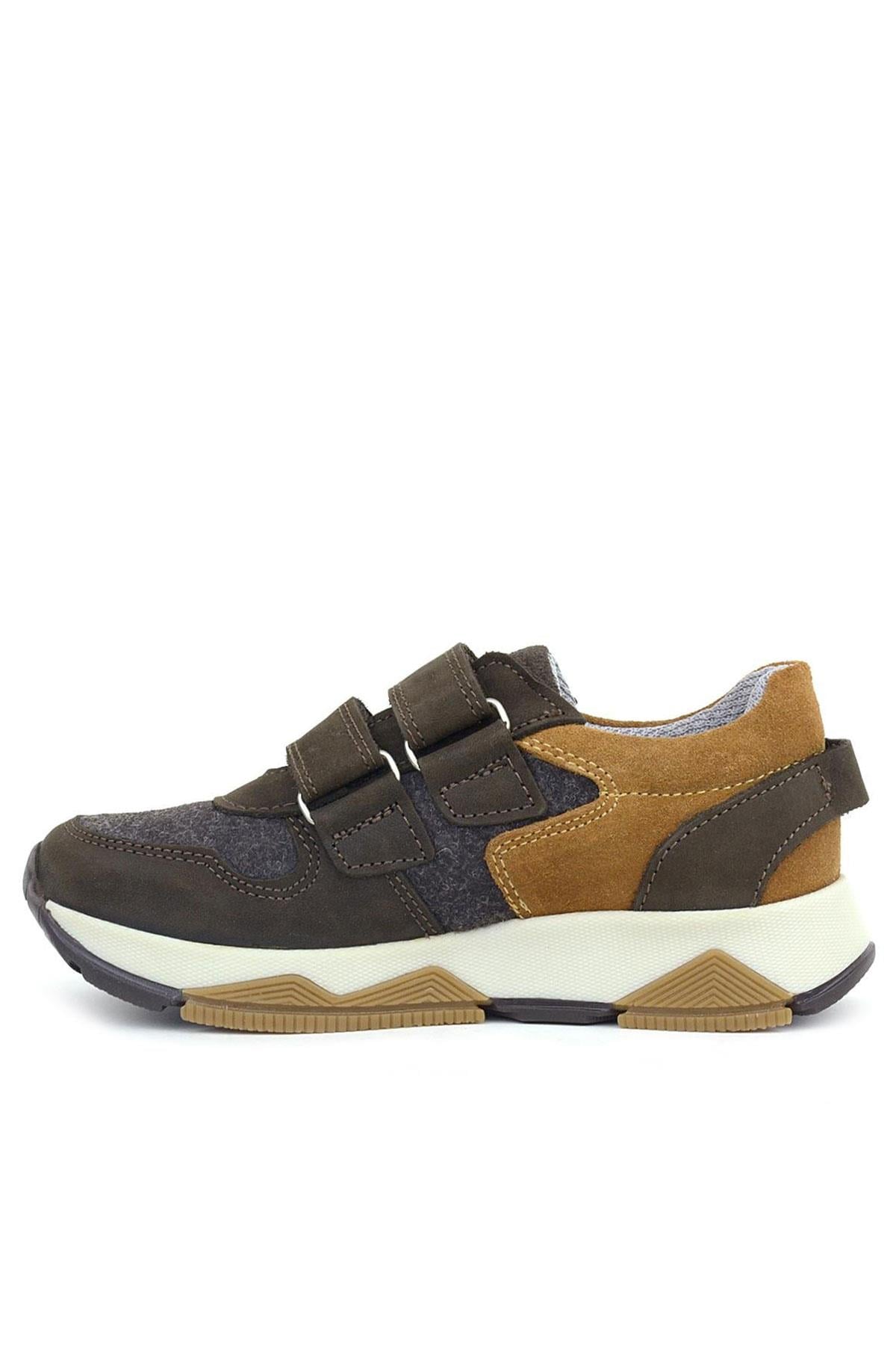 Rakerplus Hakiki Deri Koyu Kahve Çocuk Sneakers Spor Ayakkabı