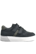Rakerplus Hakiki Deri Siyah Cırtlı Erkek Çocuk Sneaker
