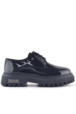 Rakerplus Siyah Rugan Bağcıklı Oxford Metal Detaylı Günlük Ayakkabı