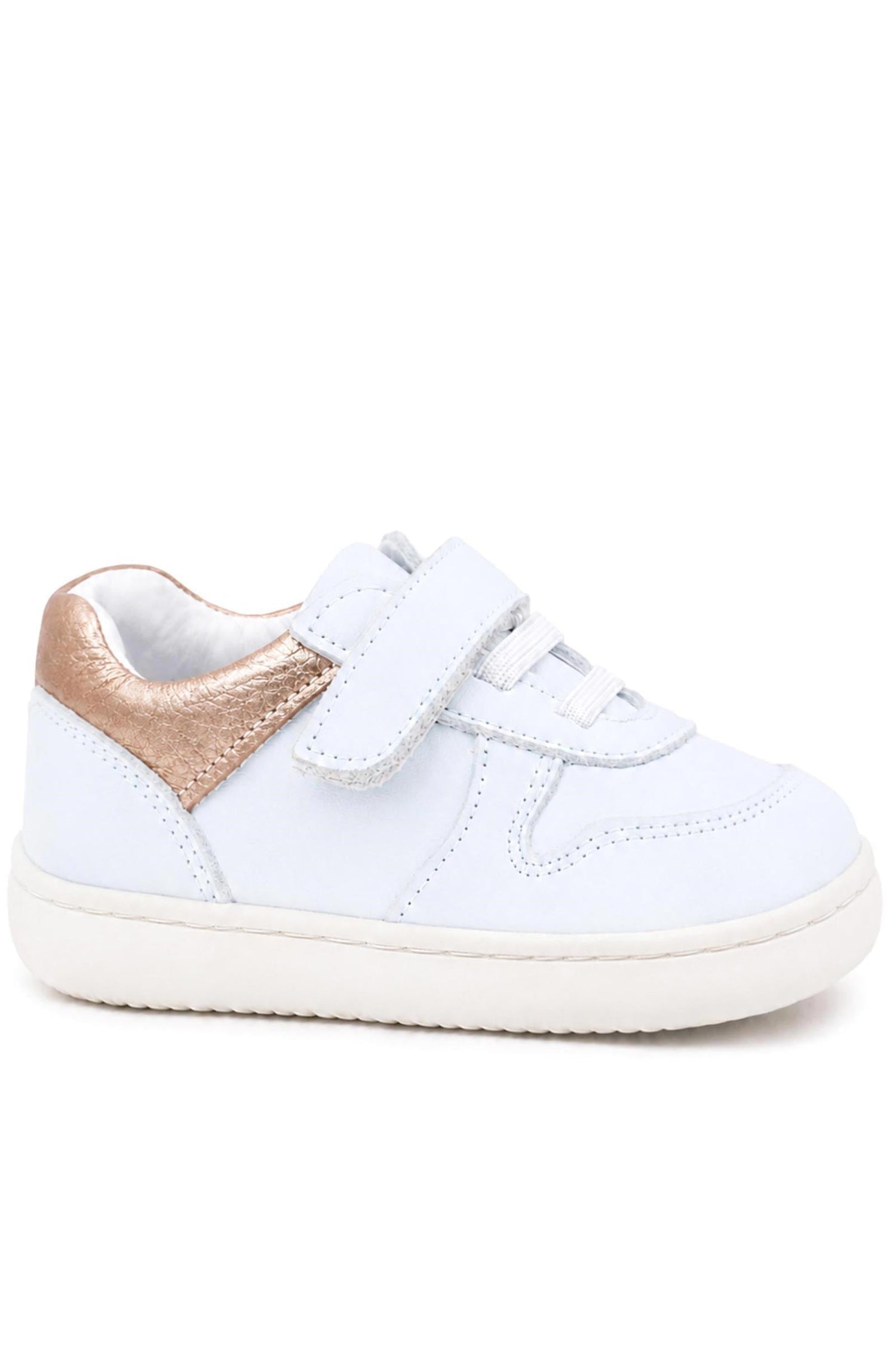 Rakerplus Bob Hakiki Deri Beyaz Nubuk Bakır Cırtlı Bebek Sneaker Ayakkabı