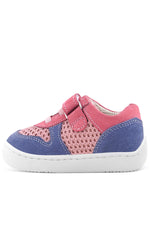 Rakerplus Bob Hakiki Deri Pembe Mor Barefoot Cırtlı Lastikli Bebek Sneaker Ayakkabı
