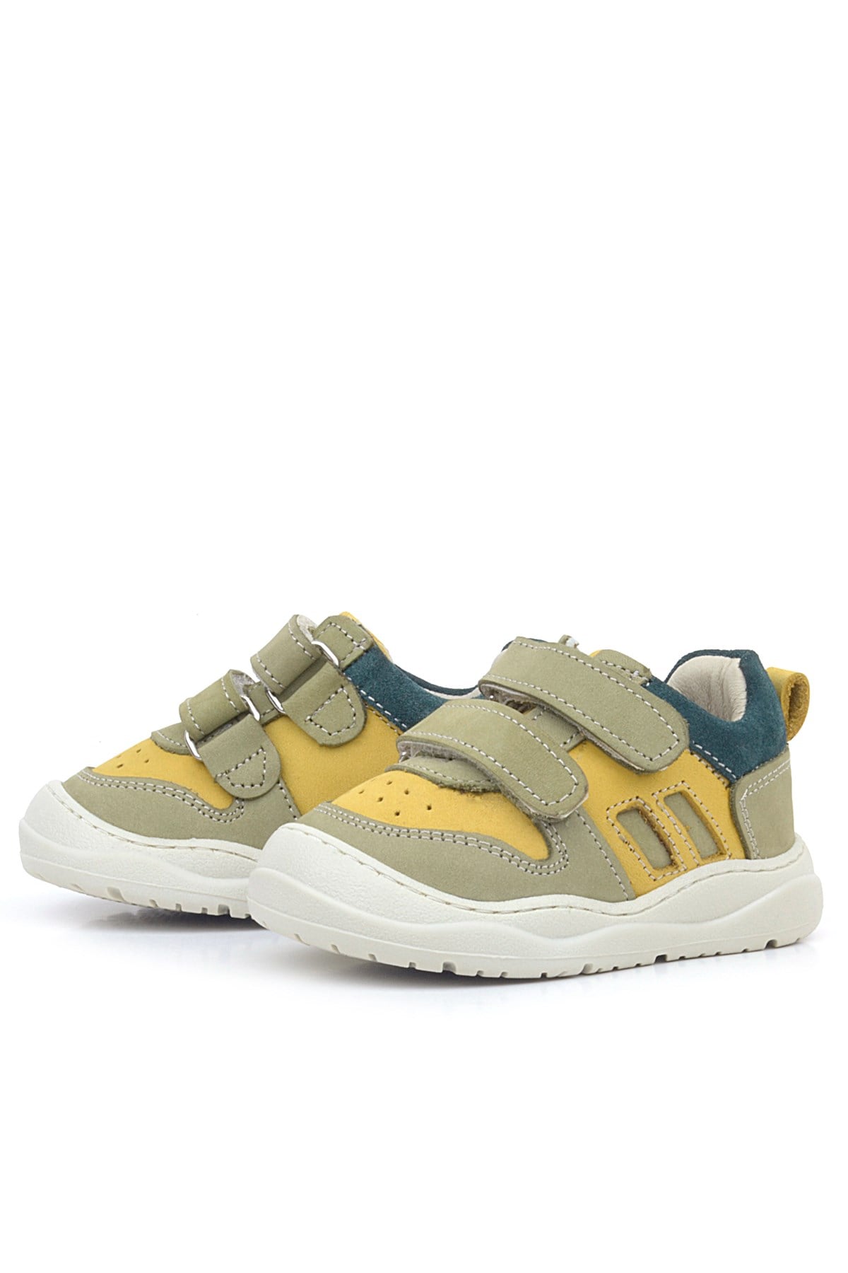 Rakerplus Bob Hakiki Deri Beyaz Barefoot Beyaz Tabanlı Cırtlı Bebek Sneaker Ayakkabı