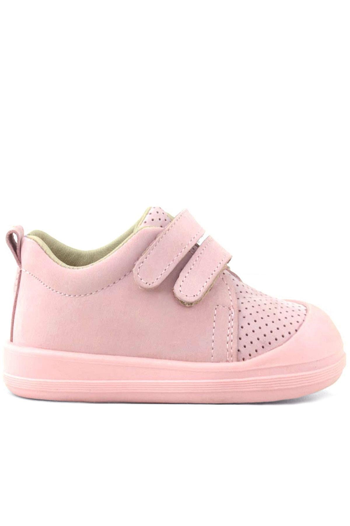 Rakerplus Sonic Hakiki Deri Pembe Cırtlı Anatomik Bebek Spor Ayakkabı Sneaker