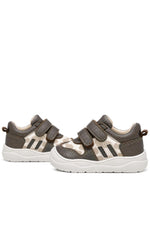 Rakerplus Schaggy Hakiki Deri Cırt Cırtlı Platin Bebek Spor Ayakkabı