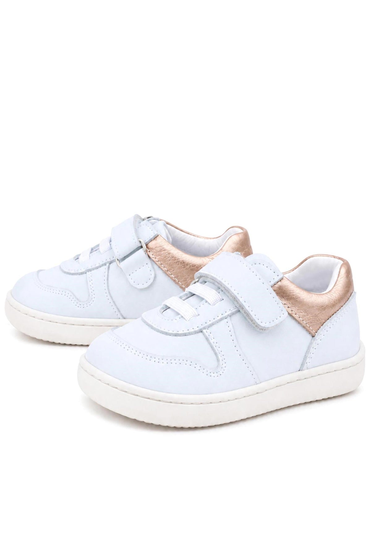 Rakerplus Bob Hakiki Deri Beyaz Nubuk Bakır Cırtlı Bebek Sneaker Ayakkabı