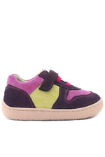 Rakerplus Bob Hakiki Deri Mor Pembe Barefoot Cırtlı Lastikli Bebek Sneaker Ayakkabı