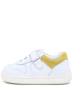 Rakerplus Bob Hakiki Deri Beyaz Nubuk Sarı Bebek Sneaker Ayakkabı