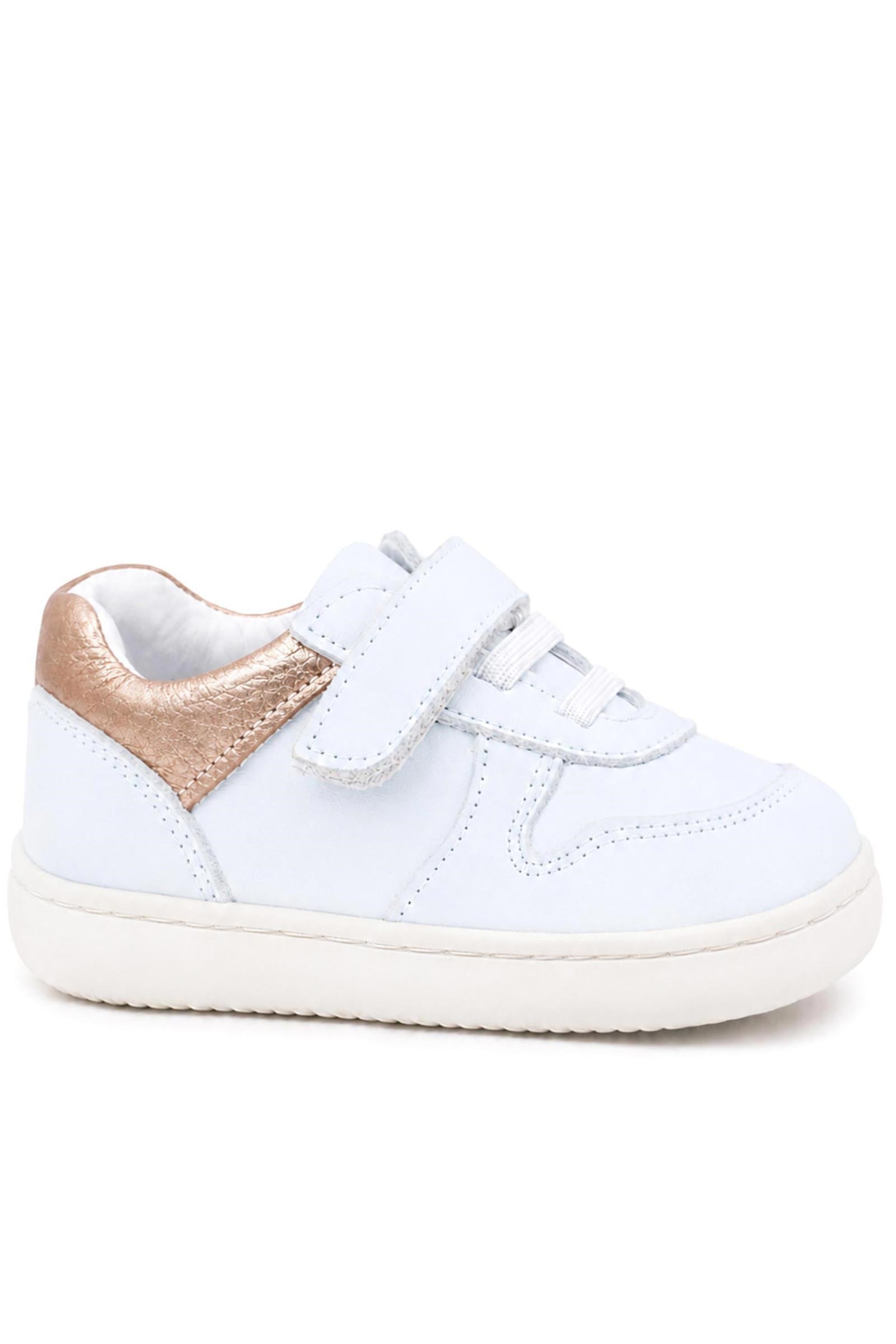 Rakerplus Bob Hakiki Deri Beyaz Nubuk Bakır Cırtlı Bebek Sneaker Ayakkabı
