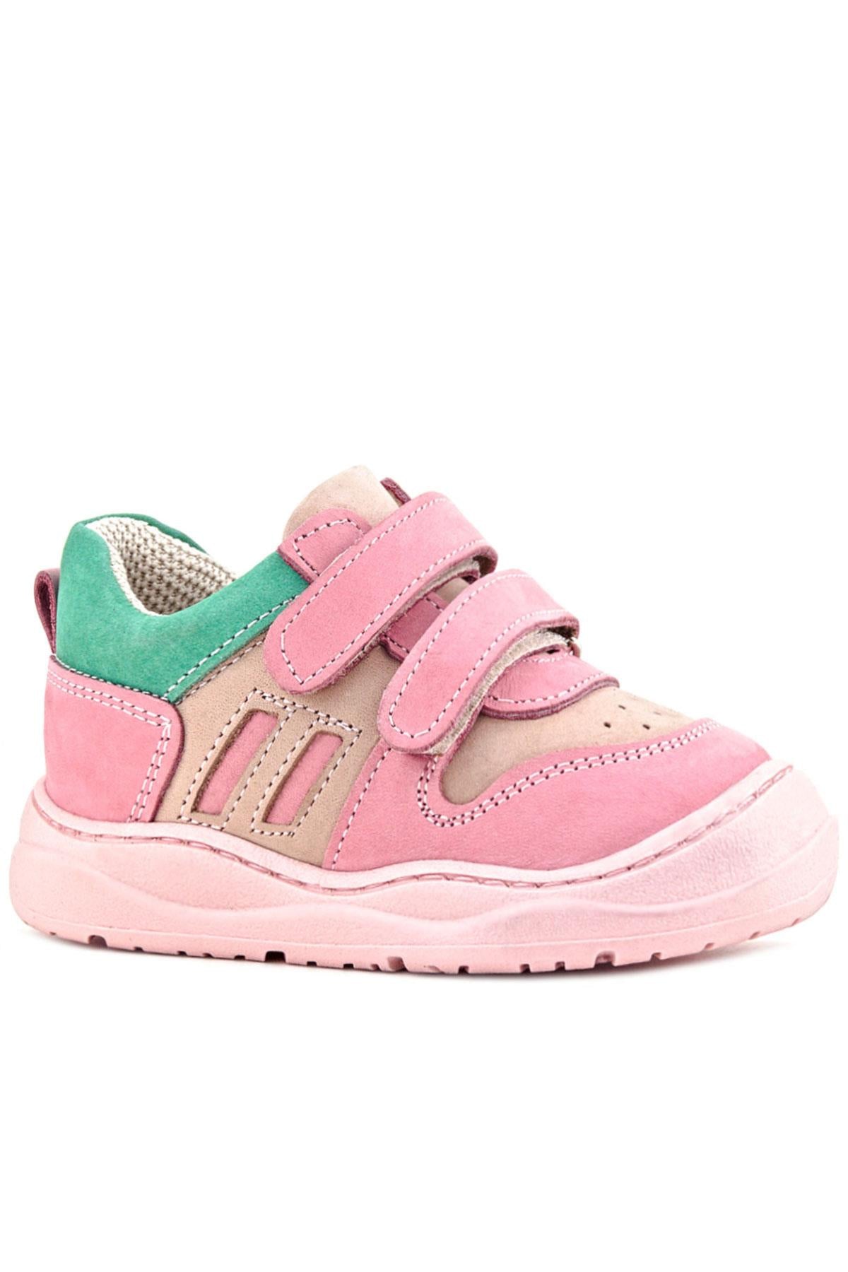 Rakerplus Schaggy Hakiki Deri Pembe Yeşil Bebek Spor Ayakkabı