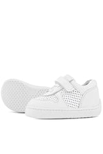 Rakerplus Bob Hakiki Deri Beyaz Barefoot Beyaz Tabanlı Cırtlı Bebek Sneaker Ayakkabı
