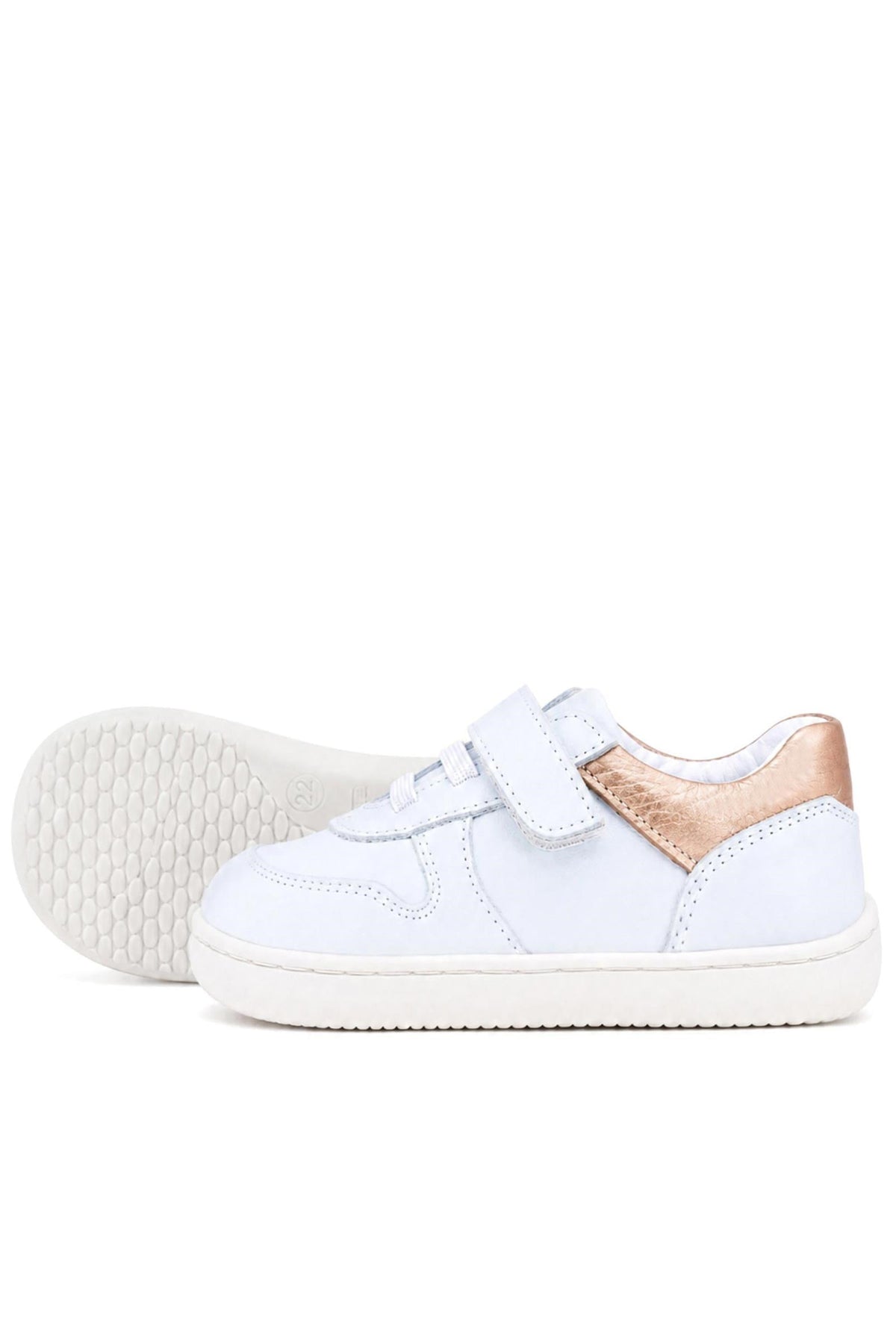 Rakerplus Bob Hakiki Deri Beyaz Nubuk Bakır Cırtlı Bebek Sneaker Ayakkabı