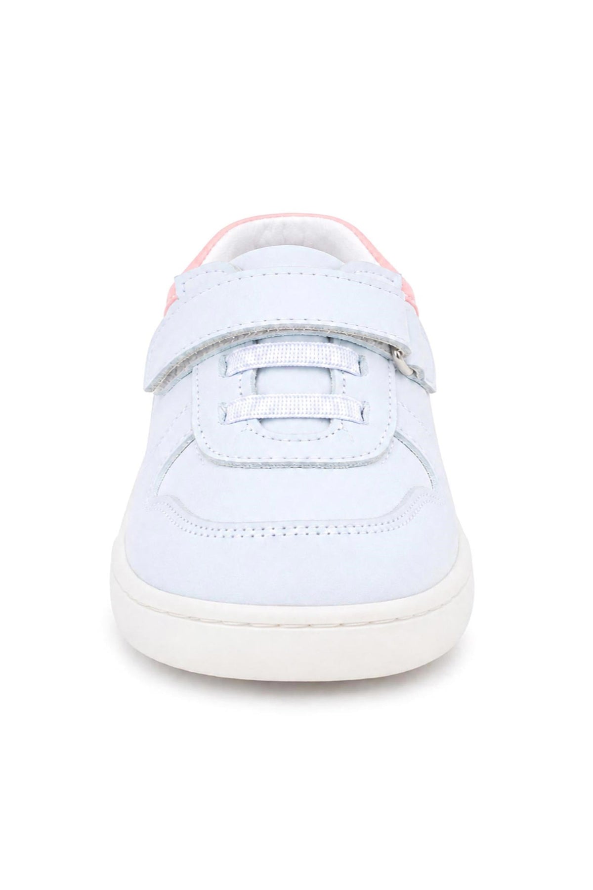 Rakerplus Bob Hakiki Deri Beyaz Nubuk Pembe Cırtlı Bebek Sneaker Ayakkabı