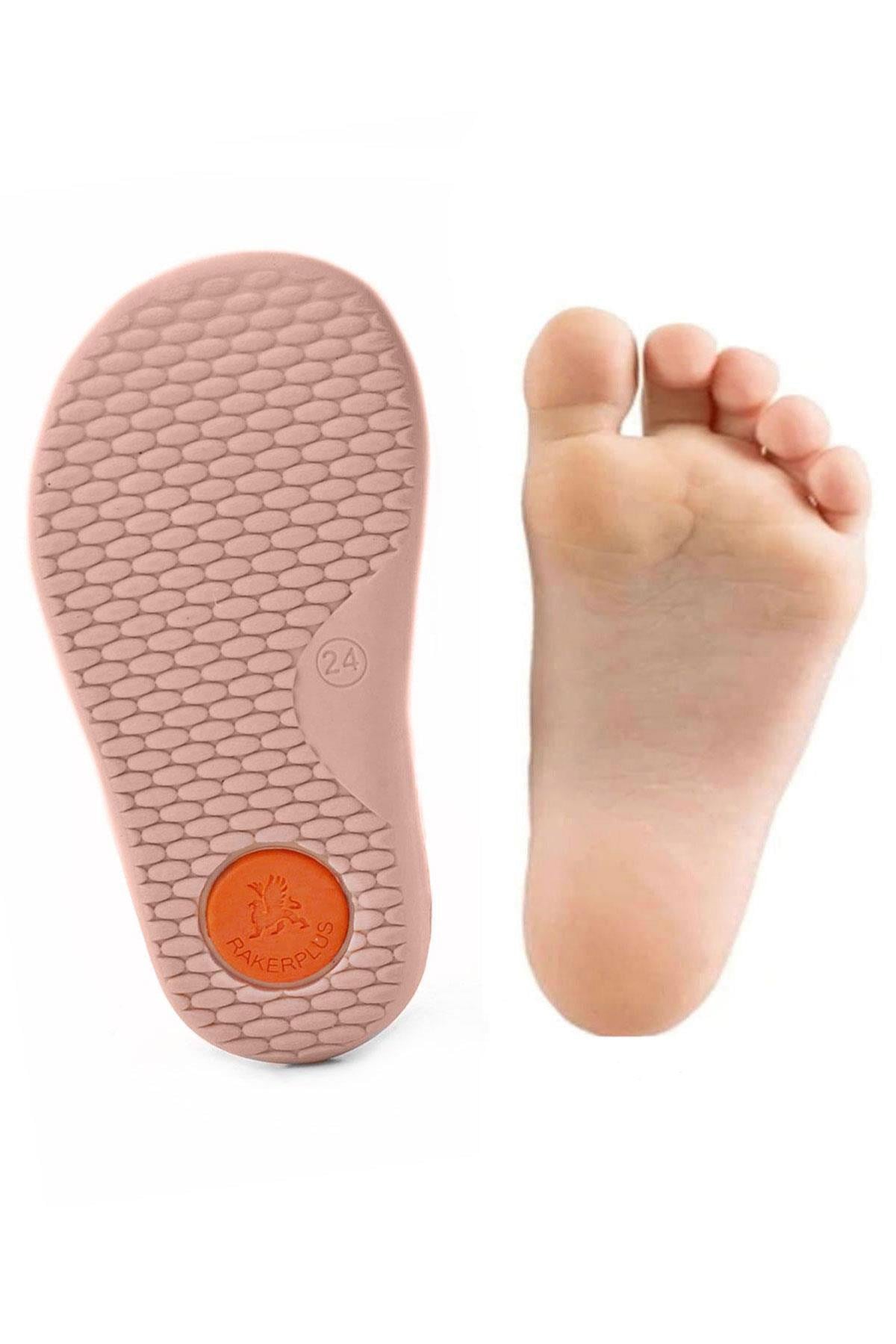Rakerplus Bob Hakiki Deri Pembe Barefoot Cırtlı Lastikli Bebek Sneaker Ayakkabı