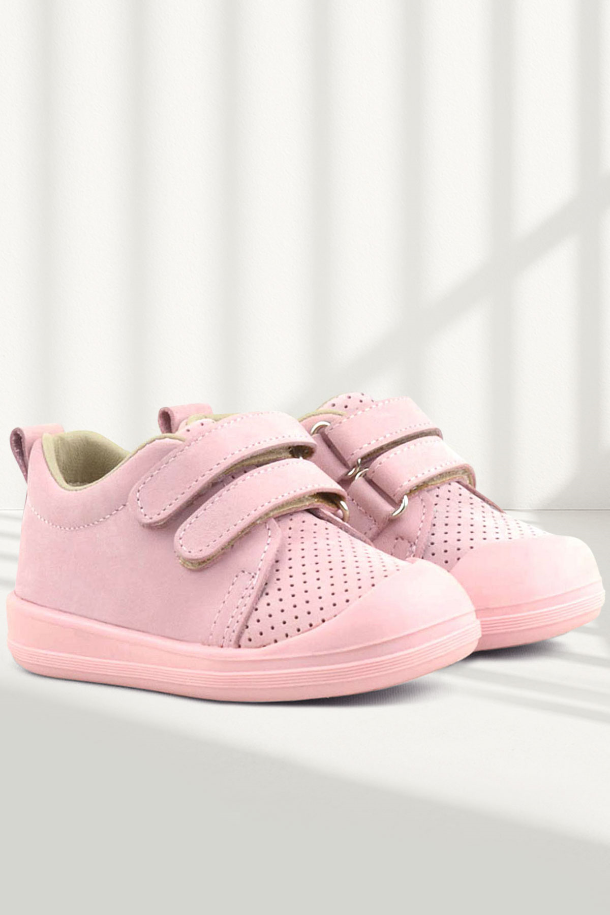 Rakerplus Sonic Hakiki Deri Pembe Cırtlı Anatomik Bebek Spor Ayakkabı Sneaker