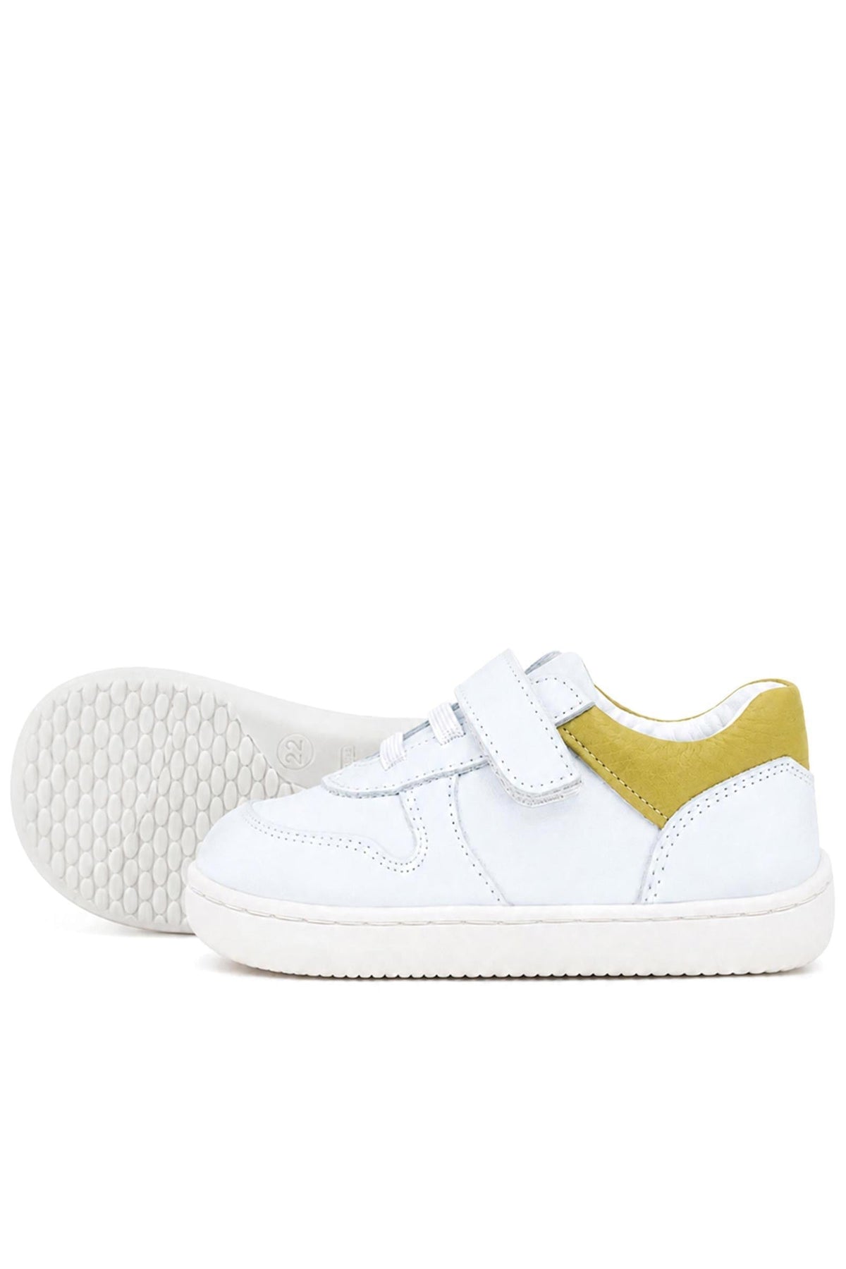 Rakerplus Bob Hakiki Deri Beyaz Nubuk Sarı Bebek Sneaker Ayakkabı