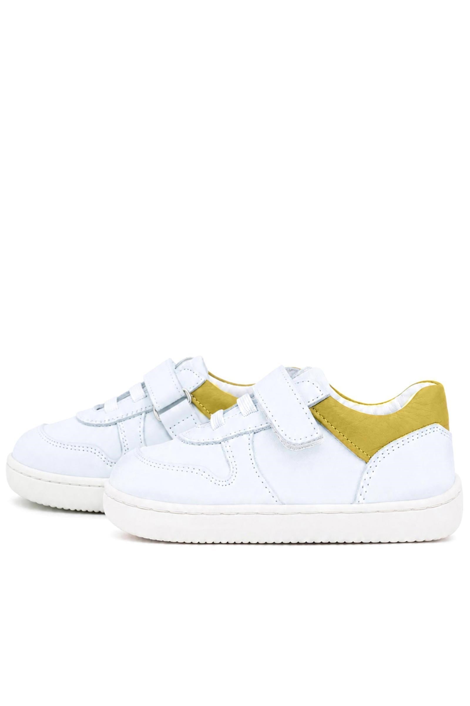 Rakerplus Bob Hakiki Deri Beyaz Nubuk Sarı Bebek Sneaker Ayakkabı