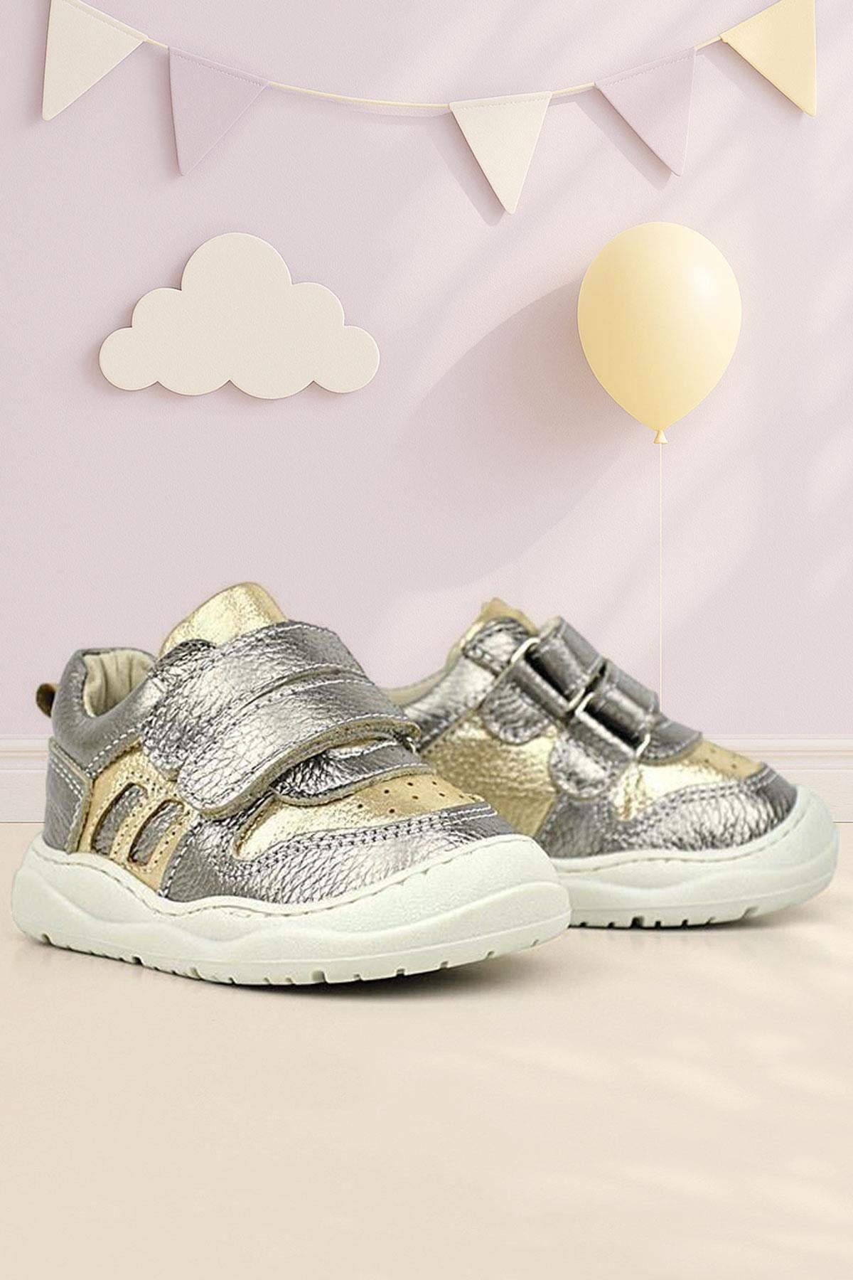 Rakerplus Schaggy Hakiki Deri Gold Bebek Spor Ayakkabı