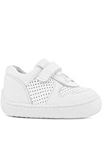Rakerplus Bob Hakiki Deri Beyaz Barefoot Beyaz Tabanlı Cırtlı Bebek Sneaker Ayakkabı