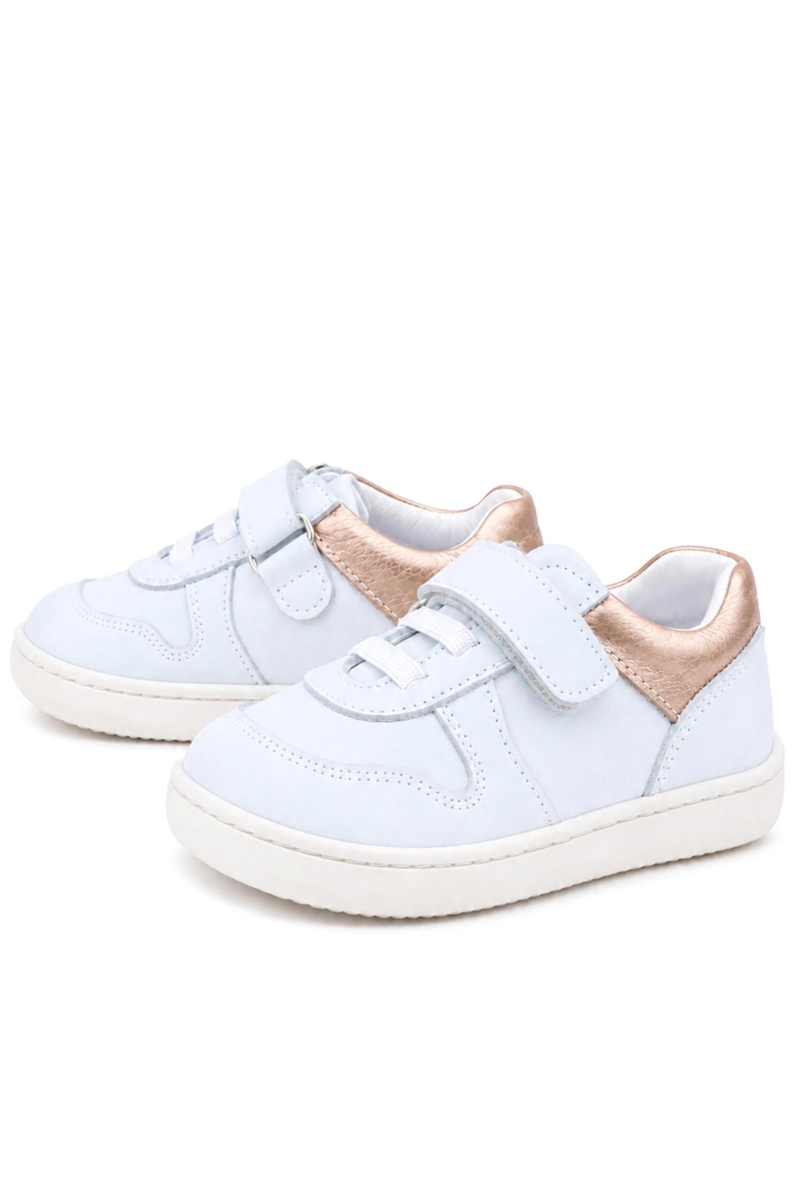 Rakerplus Bob Hakiki Deri Beyaz Nubuk Bakır Cırtlı Bebek Sneaker Ayakkabı
