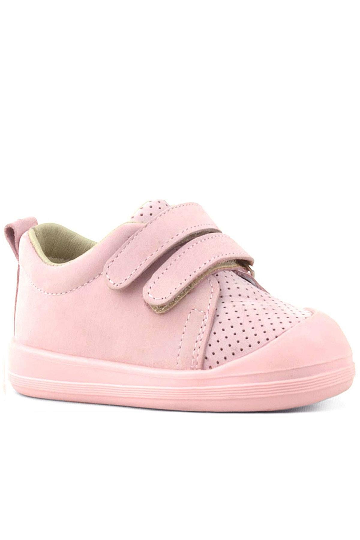 Rakerplus Sonic Hakiki Deri Pembe Cırtlı Anatomik Bebek Spor Ayakkabı Sneaker