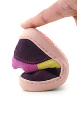 Rakerplus Bob Hakiki Deri Mor Pembe Barefoot Cırtlı Lastikli Bebek Sneaker Ayakkabı