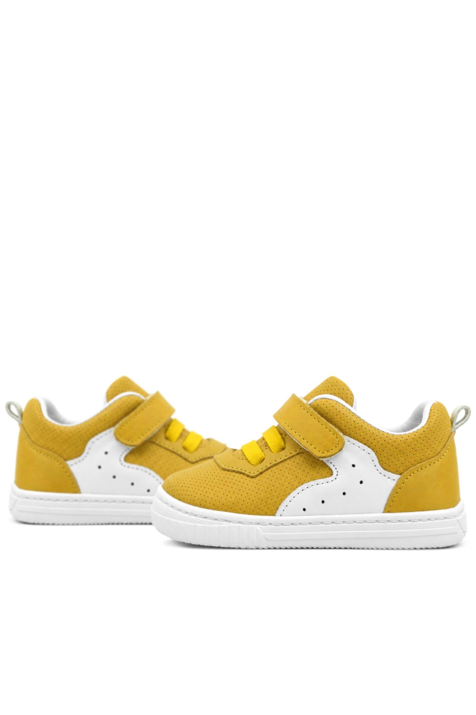 Rakerplus Pup Hakiki Deri Sarı Cırtlı Lastikli Bebek Sneaker