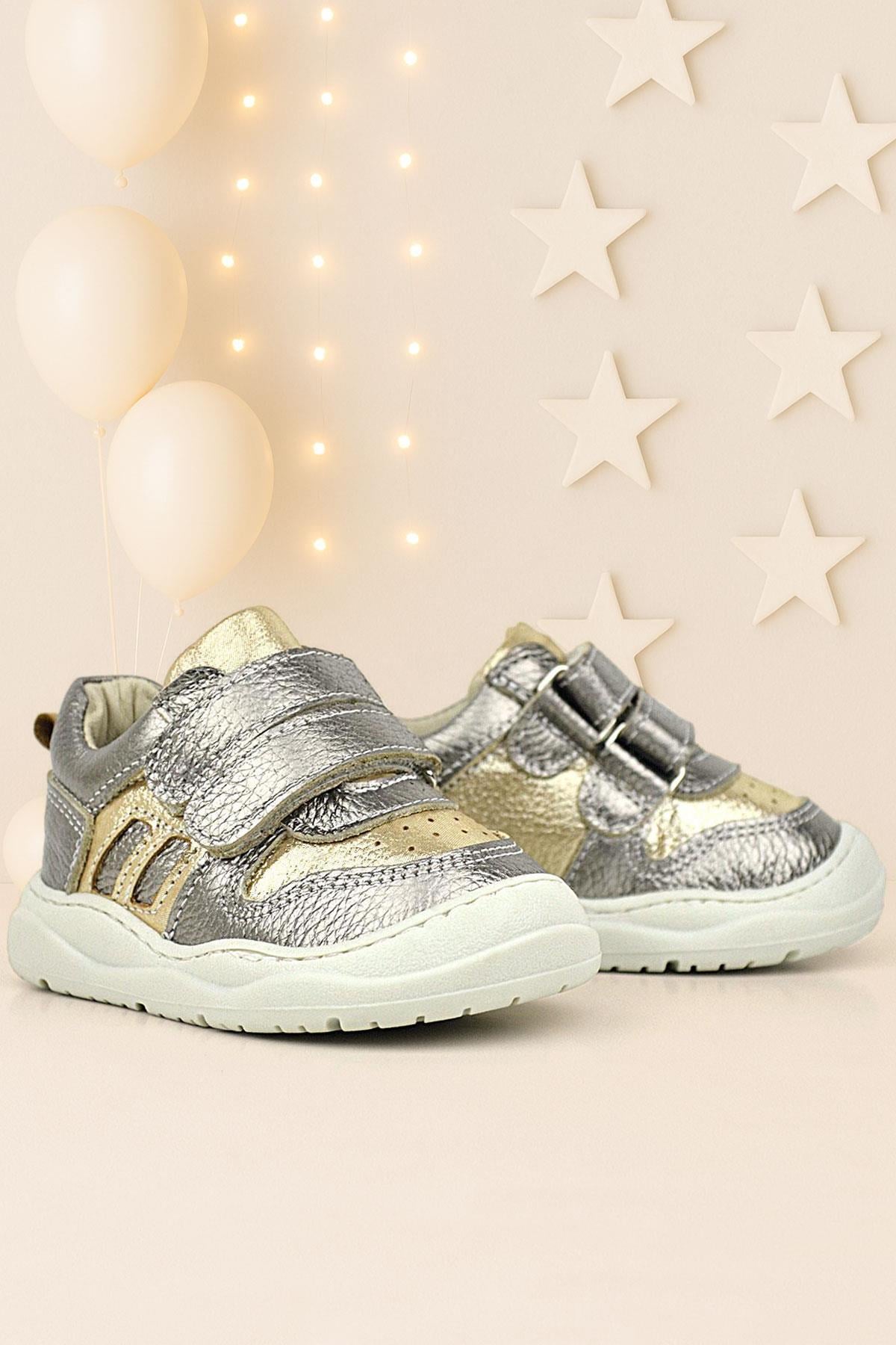 Rakerplus Schaggy Hakiki Deri Gold Bebek Spor Ayakkabı