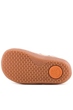Rakerplus Bob Hakiki Deri Pudra Simli Barefoot Cırtlı Lastikli Bebek Sneaker Ayakkabı