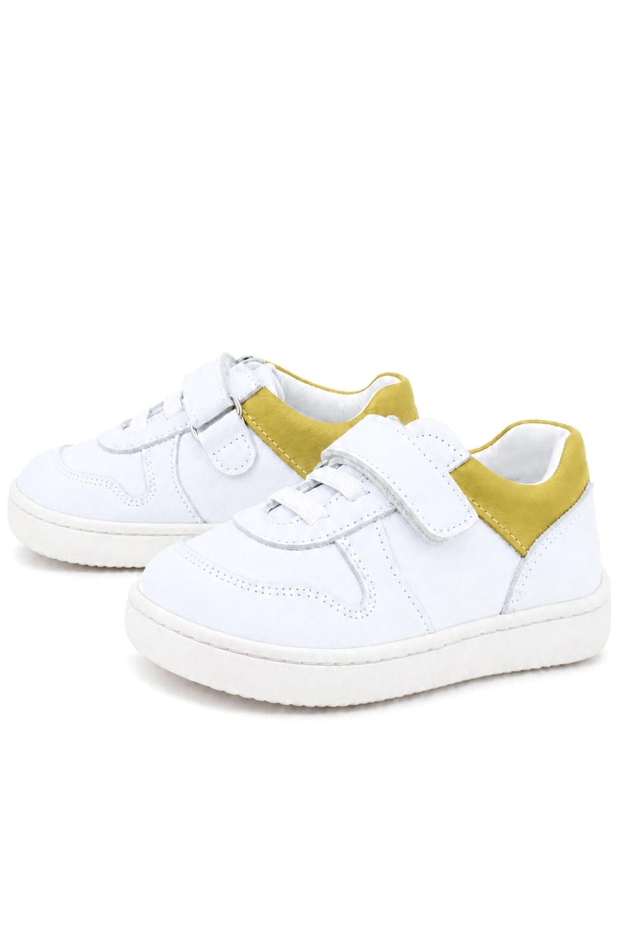 Rakerplus Bob Hakiki Deri Beyaz Nubuk Sarı Bebek Sneaker Ayakkabı