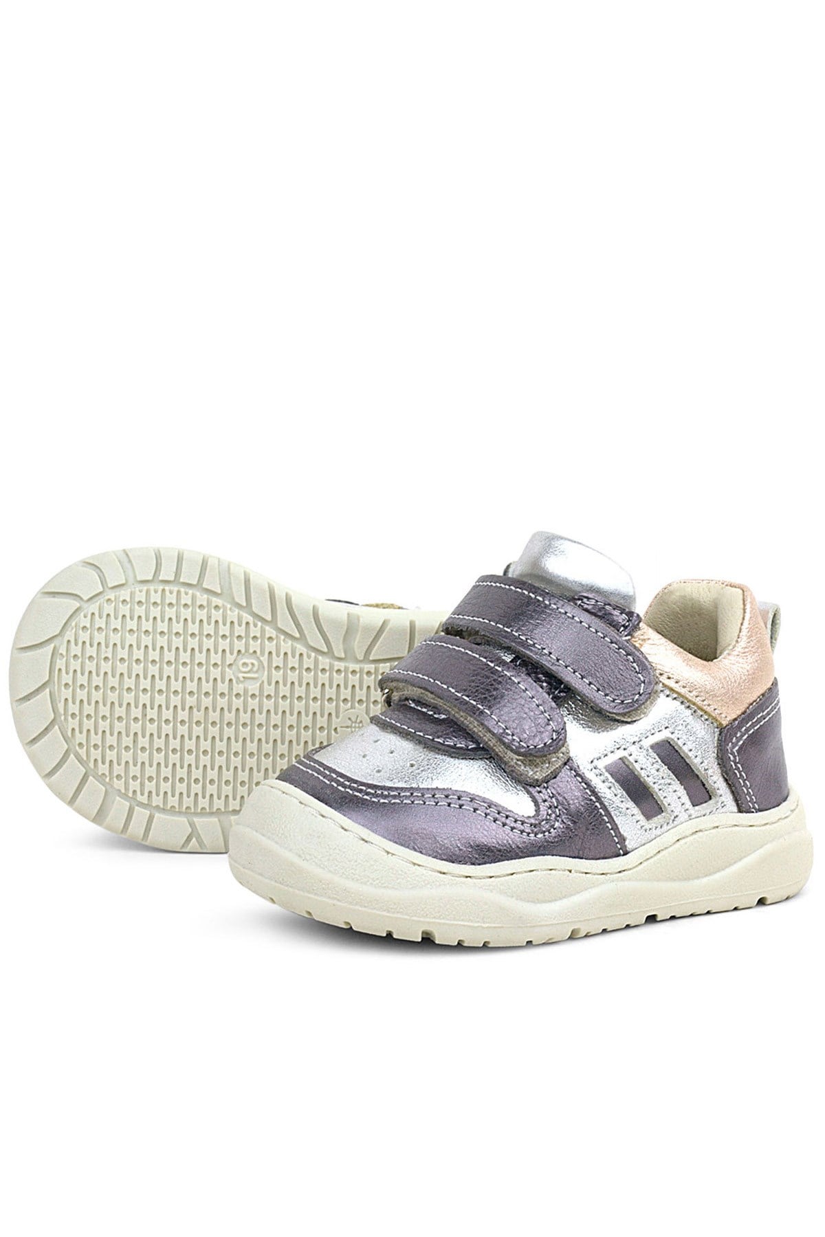 Rakerplus Schaggy Hakiki Deri Platin Gümüş Bebek Spor Ayakkabı