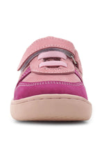 Rakerplus Bob Hakiki Deri Pembe Barefoot Cırtlı Lastikli Bebek Sneaker Ayakkabı