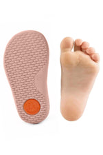 Rakerplus Bob Hakiki Deri Pudra Gri Barefoot Cırtlı Lastikli Bebek Sneaker Ayakkabı