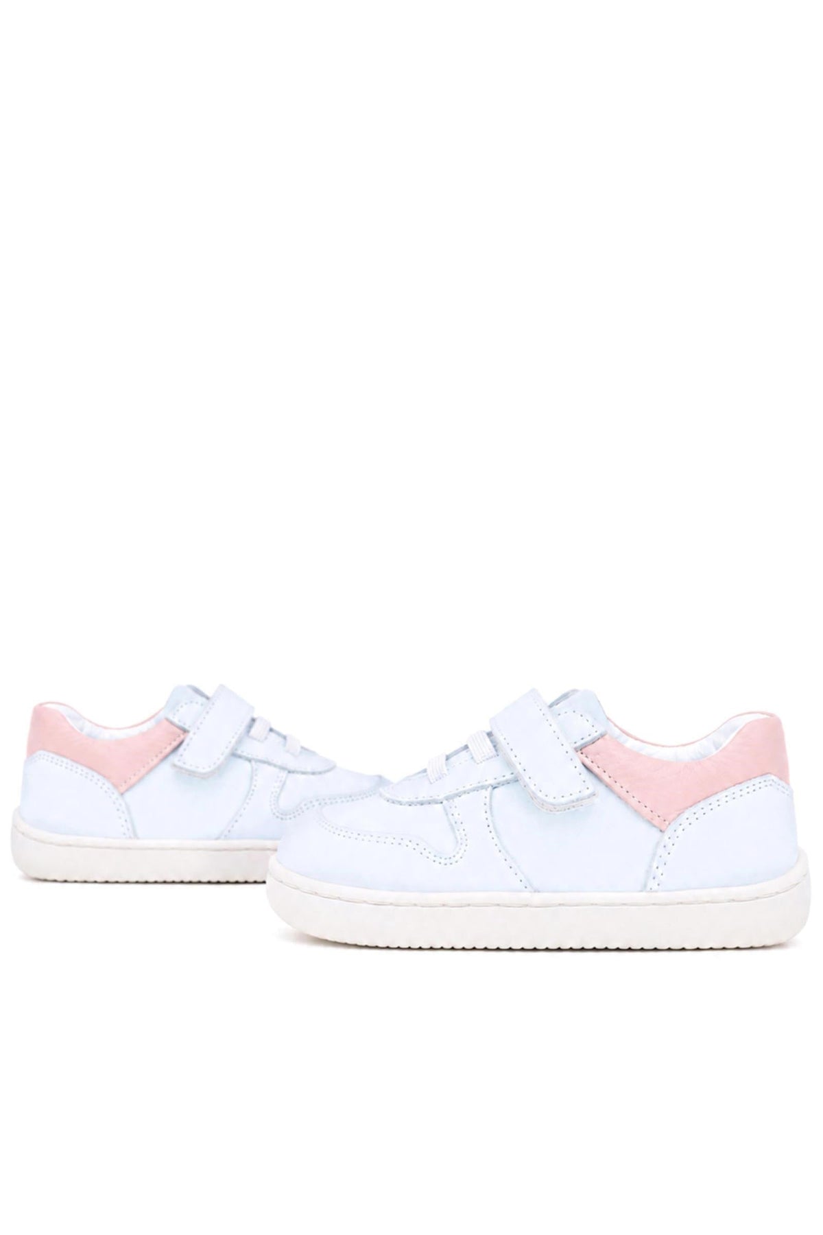 Rakerplus Bob Hakiki Deri Beyaz Nubuk Pembe Cırtlı Bebek Sneaker Ayakkabı