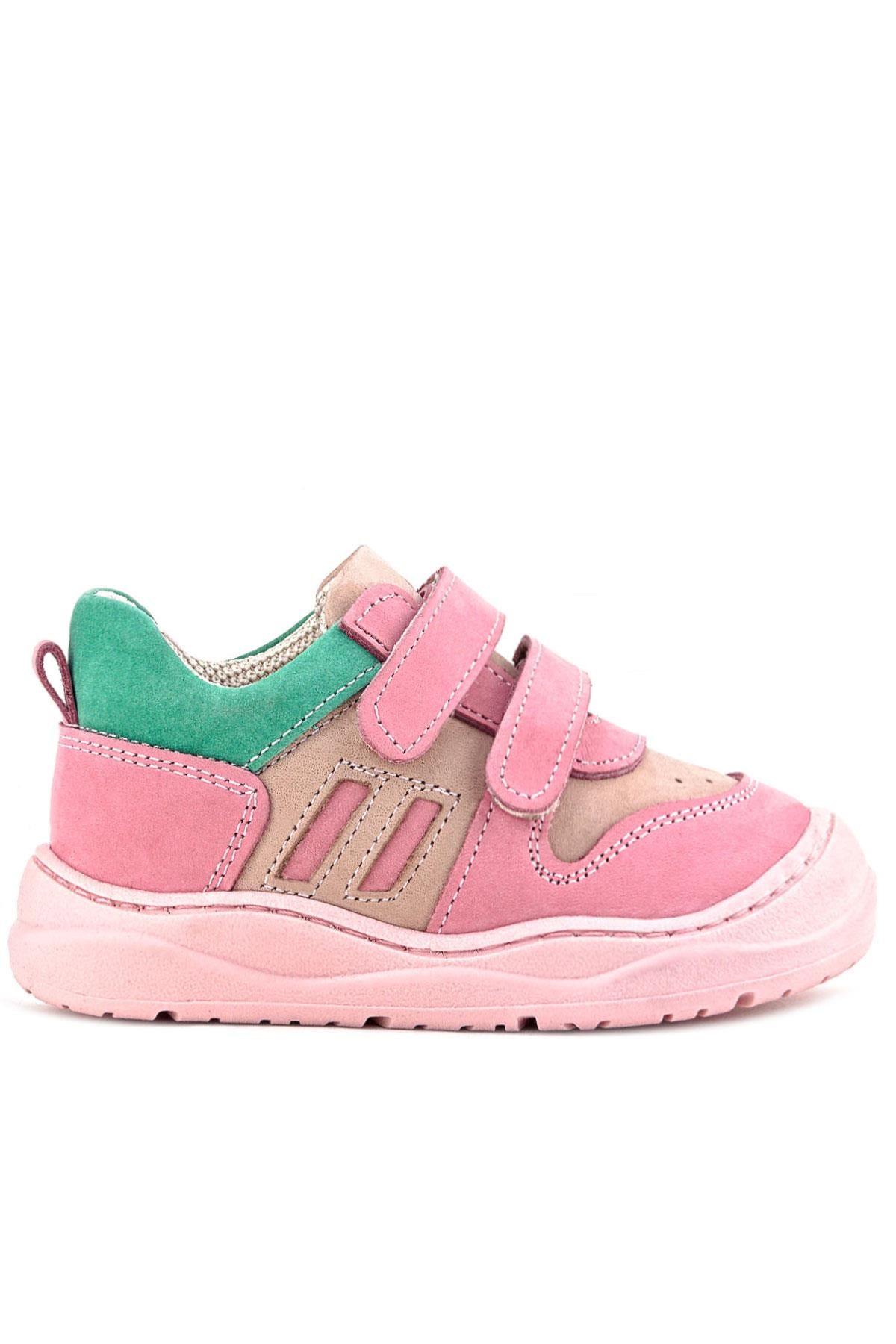 Rakerplus Schaggy Hakiki Deri Pembe Yeşil Bebek Spor Ayakkabı
