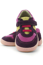 Rakerplus Bob Hakiki Deri Mor Pembe Barefoot Cırtlı Lastikli Bebek Sneaker Ayakkabı