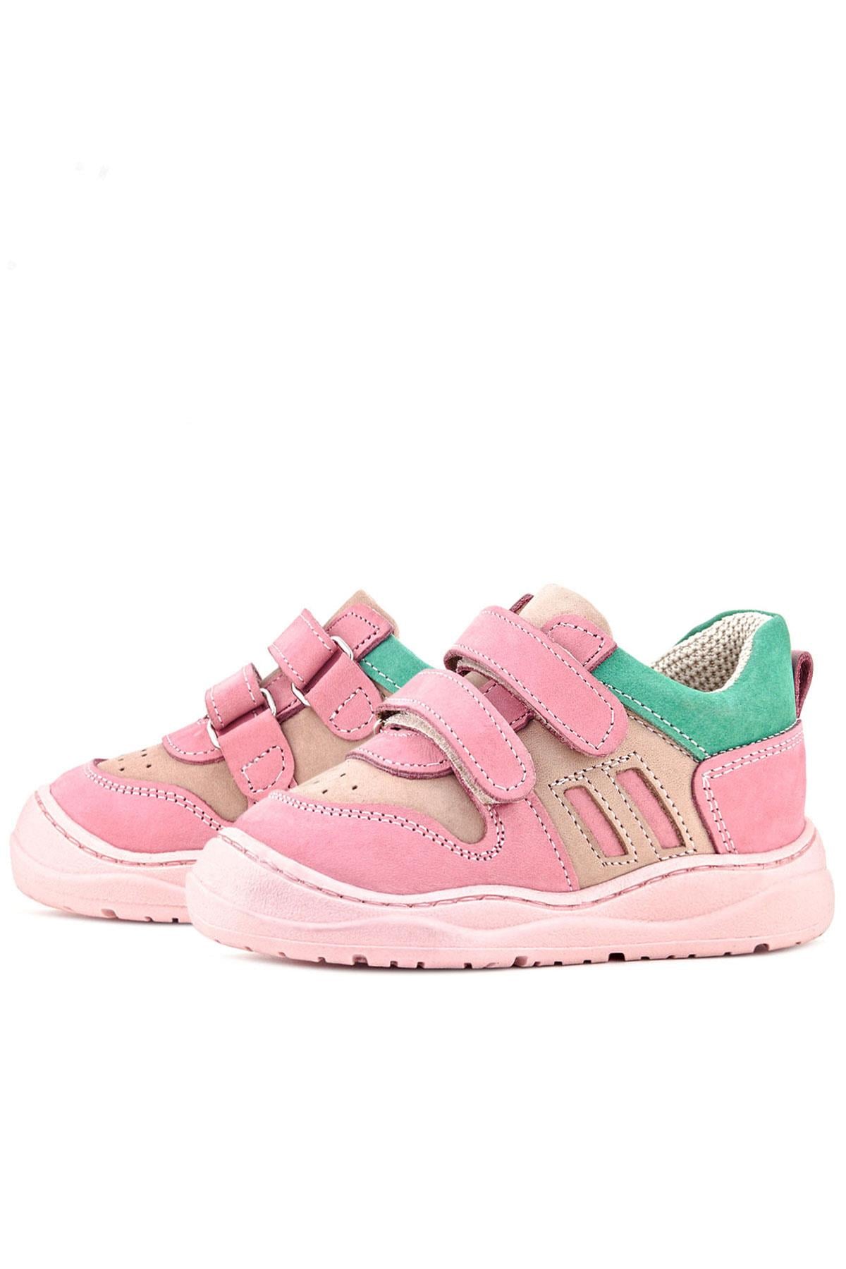 Rakerplus Schaggy Hakiki Deri Pembe Yeşil Bebek Spor Ayakkabı