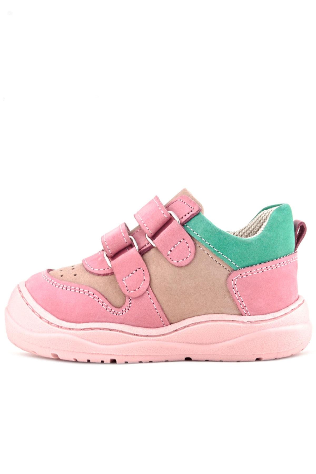 Rakerplus Schaggy Hakiki Deri Pembe Yeşil Bebek Spor Ayakkabı