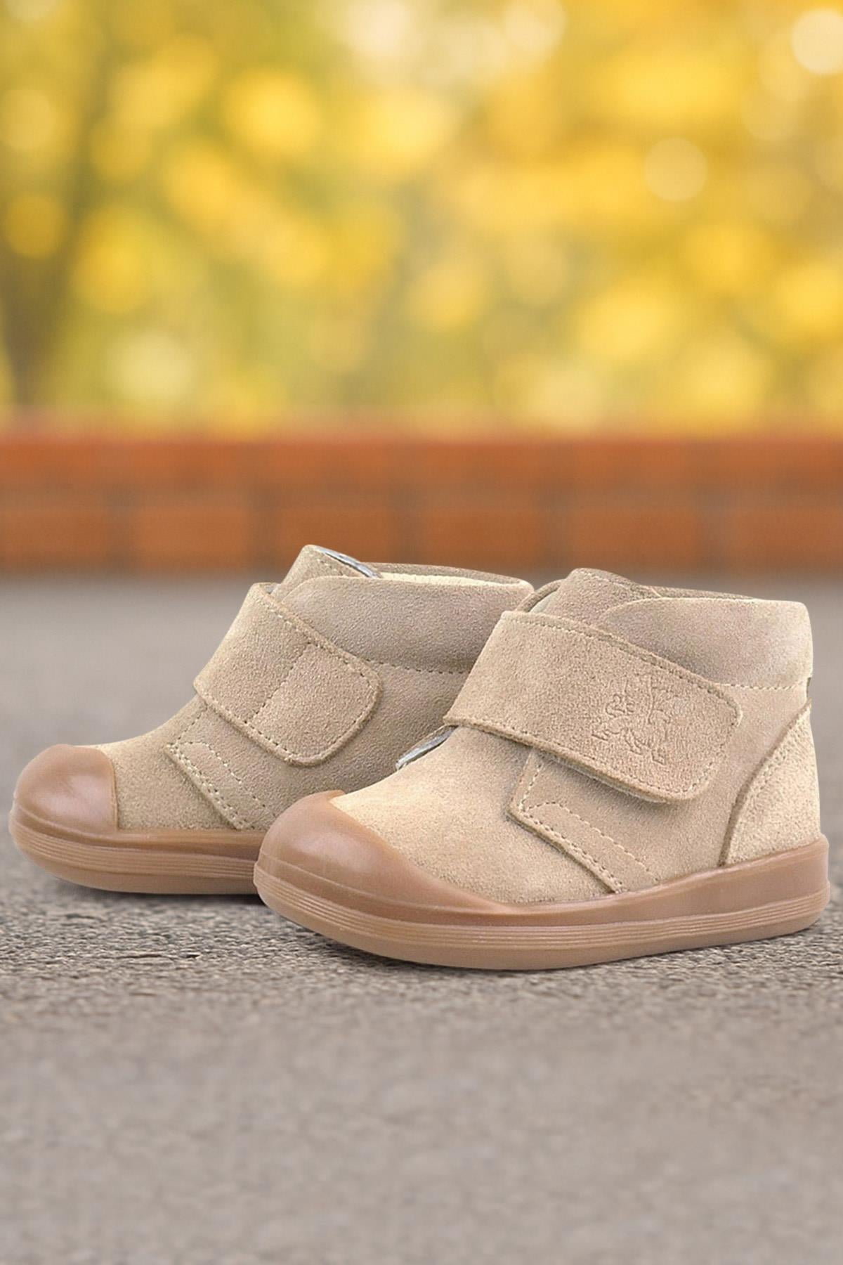 Rakerplus Yoohoo Hakiki Deri Vizon Cırtlı Unisex Bebek Bot