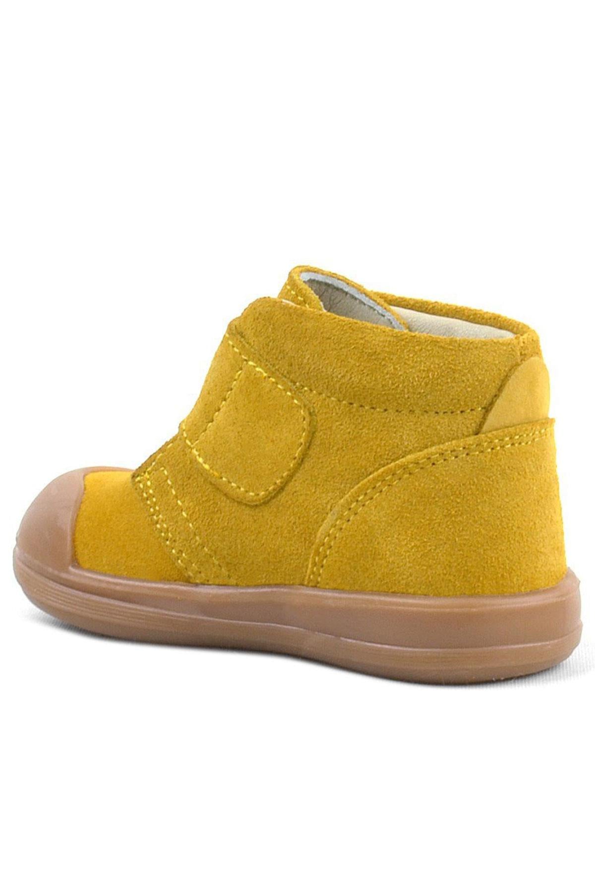 Rakerplus Yoohoo Hakiki Deri Sarı Cırtlı Unisex Bebek Bot