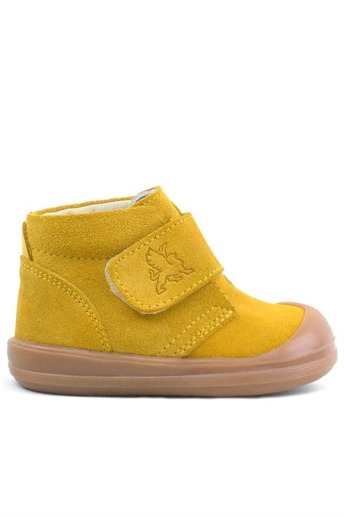 Rakerplus Yoohoo Hakiki Deri Sarı Cırtlı Unisex Bebek Bot