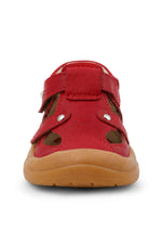 Rakerplus Hakiki Deri Cırt Cırtlı Kırmızı Bebek Sandalet
