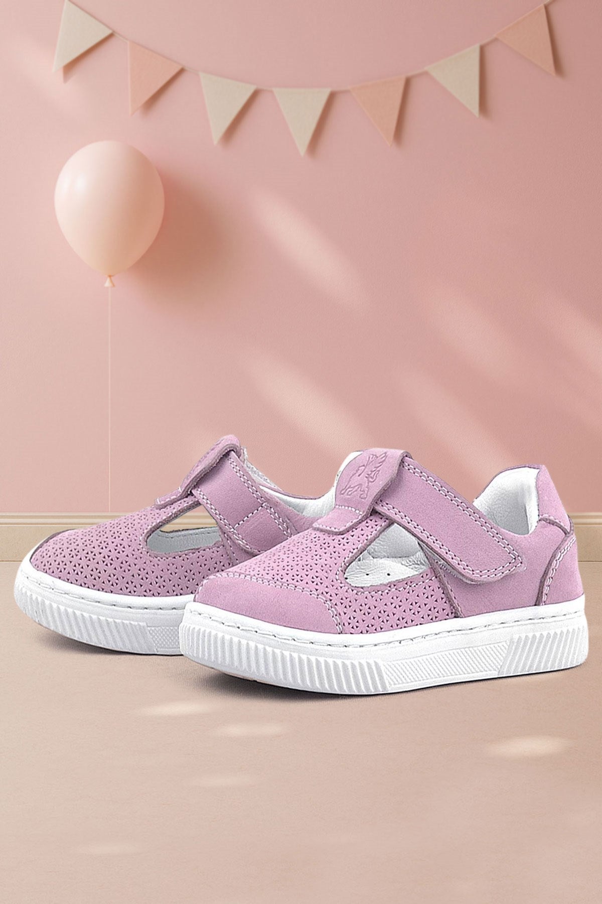 Rakerplus Bheem Hakiki Deri Pudra Cırtlı Bebek Sneaker Sandalet