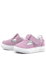 Rakerplus Bheem Hakiki Deri Pudra Cırtlı Bebek Sneaker Sandalet