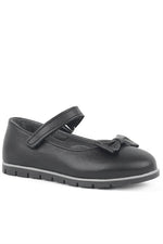 Rakerplus Hakiki Deri Siyah Kız Çocuk Babet