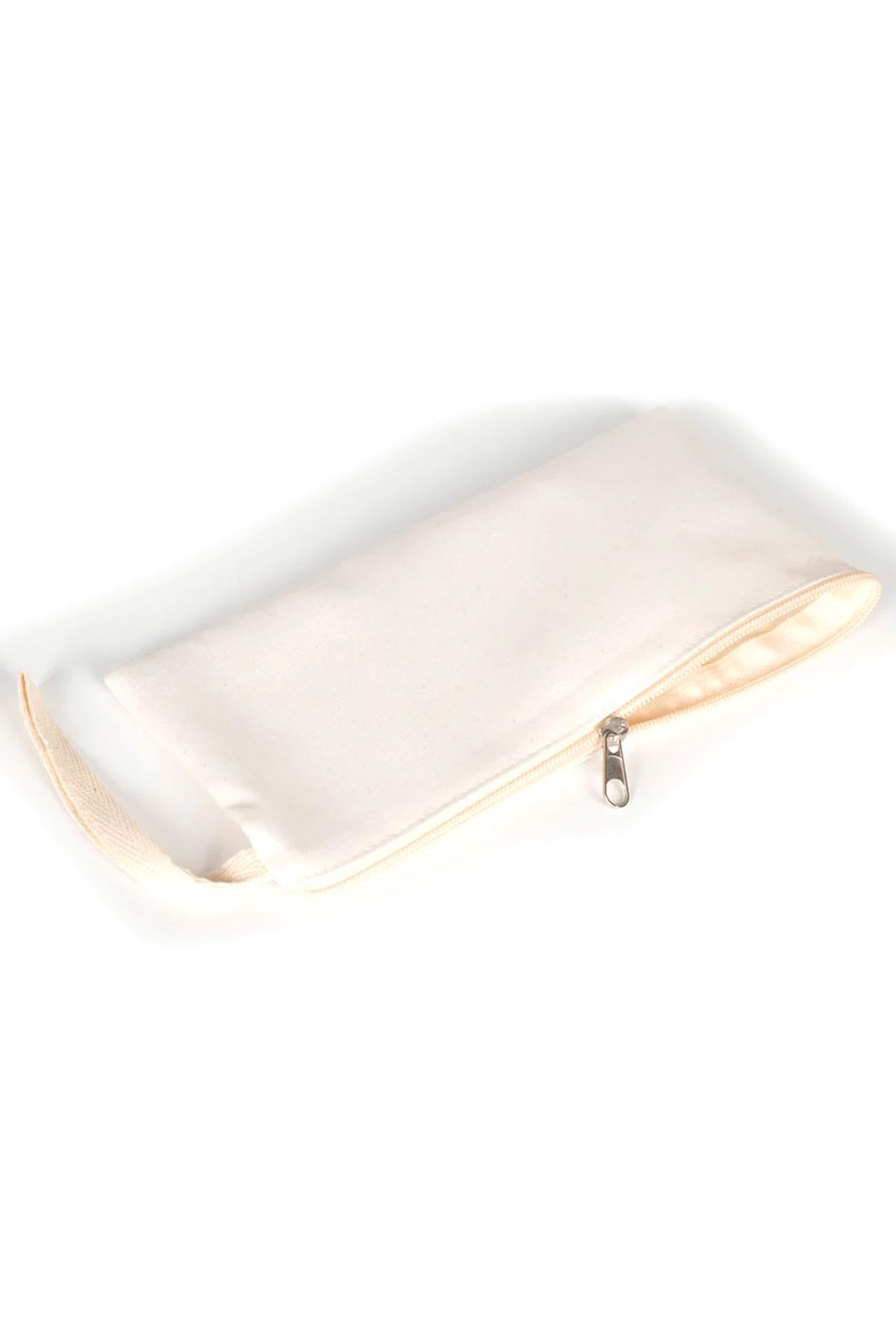 Rakerplus Krem 21x10 cm Fermuarlı Gabardin Kumaş Kalemlik