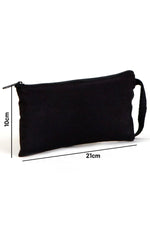 Rakerplus Siyah 21x10 cm Fermuarlı Gabardin Kumaş Kalemlik